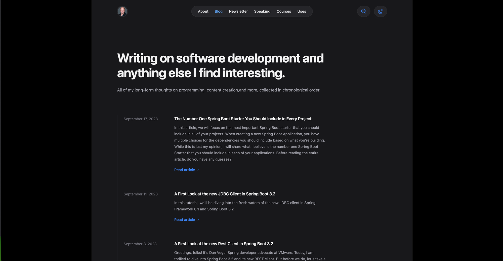 Website Redesign Dark Theme
